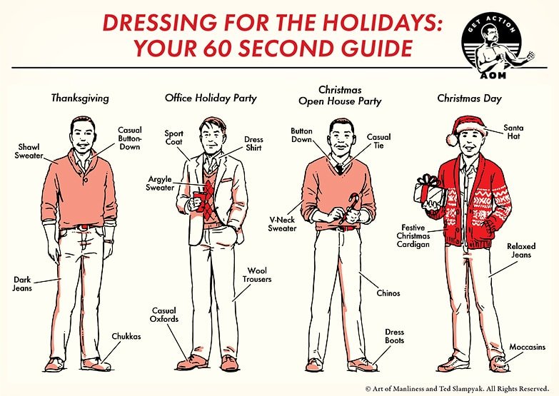 How to Dress for the Holidays: Your 60 Second Illustrated Guide